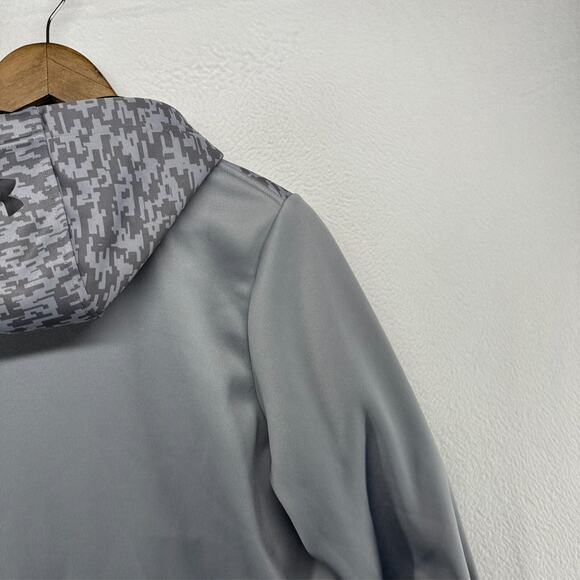 Under Armour Sweatshirt men's Small Gray Camo Pullover Storm Coldgear Loose NEW - Picture 10 of 11
